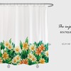 Customizable Summer Flower Shower Curtain for Bathroom, Floral Plant Home Decor Bath Curtain and Hooks