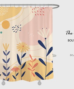 Customizable Sun Flowers Shower Curtain for Bathroom, Floral Plant Home Decor