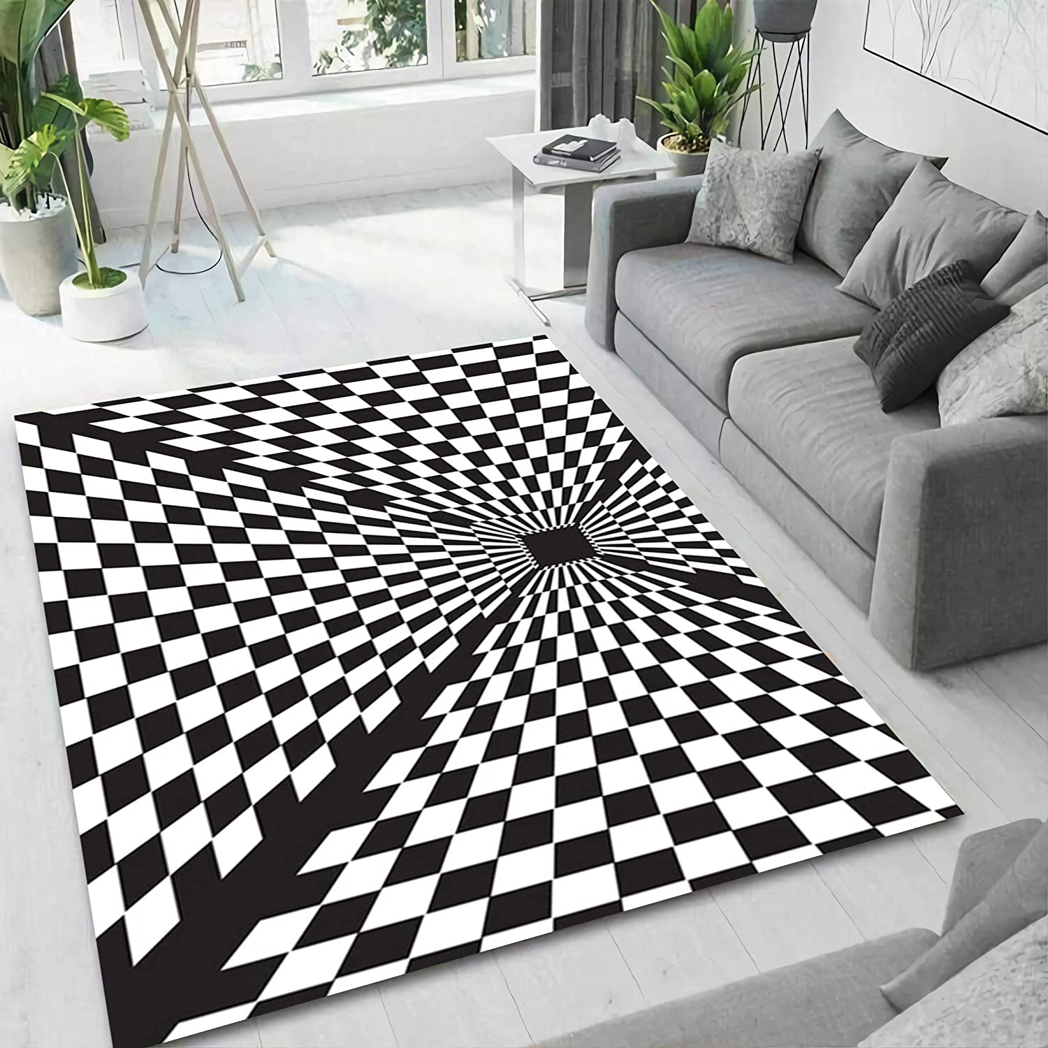 Customizable Vortex Rug - Non-Slip Living Room Rug with 3D Art - Popular Home Decor Item
