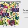 Customizable Waterproof Shower Curtain with Colorful Forest Flowers