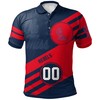 Customize Your Look with NCAA Ole Miss Rebels Red and Blue Polo Shirt with Your Own Name and Number