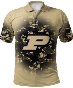 Customize Your Look with the NCAA Purdue Boilermakers Gold and Black Polo Shirt with Your Own Text and Number