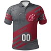 Customize Your Look with the NCAA Washington State Cougars Red and Grey Polo Shirt with Your Own Number