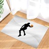Customized Basketball Player Silhouette Non-Slip Area Rug for Boys' Room and Living Room Decoration