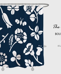 Customized Tropical Flower Tulip Shower Curtain, Waterproof Washable with Hooks and Flower Plant Floral Bathroom Decor