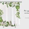 Customized White Flowers Shower Curtain with Hooks, Floral Plant Home Decor with Waterproof Washable Bath Curtain