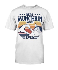 Cute And Cuddly Munchkin Cat T-Shirt For Women - A Soft And Playful Addition To Your Cat Clothing Collection