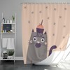 Cute Cat Birthday Shower Curtain | Kitty Animal Fabric | Home Bathroom Decor | Cat Theme | Gift for Cat Lovers