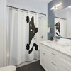 Cute Kitten Shower Curtain for Cat Lovers - Mid Mod Cat Design with a Funny Twist