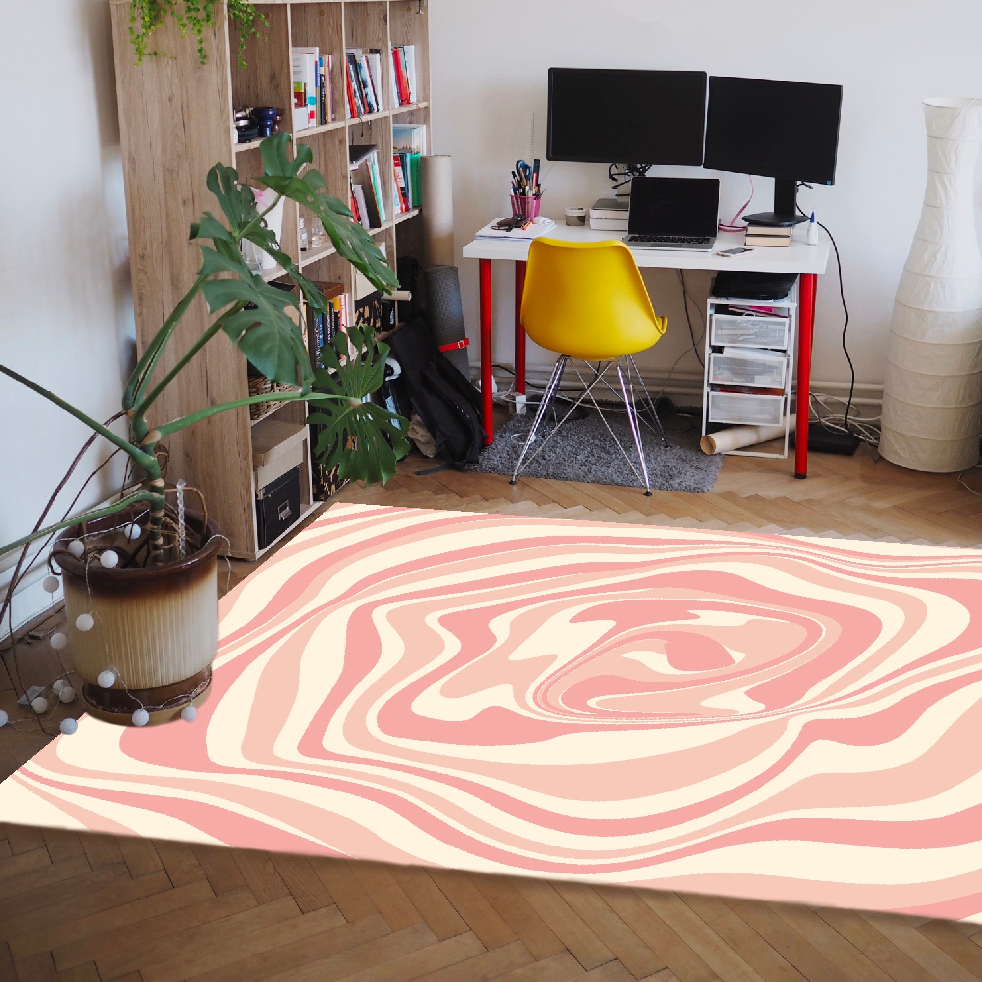 Cute Mushroom Personalized Retro Rug with Non-Slip Floor Mat for Living Room or College Dorm - Image 2