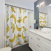 Cute Pop Art Banana Shower Curtain | Bathroom Accessories Decor | Kids Fruit Theme Curtain | Customized Sizes + Quotes