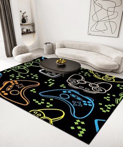 Cute Printed Cartoon Gamer Rug for Boys - Doormat With T-Shirt, Hoodie, Sweatshirt Game room carpets