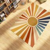 Cute Rainbow Groovy Retro Trippy Rug with Non-Slip Floor Mat for Stylish Home Decor