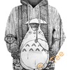 Cute Totoro in Rain 3D Hoodie for Kids and Adults