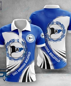 DSC Arminia Bielefeld Football Polo Shirt - 3D T-Shirt with Breathable Fabric and Athleisure Collar