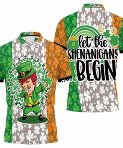 Dabbing Baby Leprechaun Saint Patrick Day All Over Print Polo Shirt with 3D Printed Polo Collar