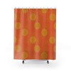 Daisy Orange and Yellow Retro MCM Home Decor Shower Curtain with Mid Century Modern Mod Appeal