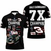 Dale Earnhardt Champion 7x Chevy Racing Car All Over Print Polo Shirt with Signature
