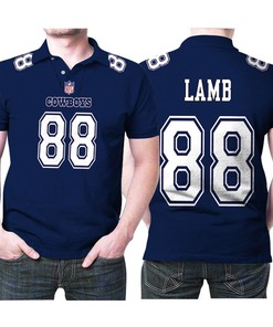Dallas Cowboys 3D Printed Polo Shirt with Ceedee Lamb #88 and Breathable Fabric
