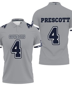 Dallas Cowboys Jersey Inspired Style 3D All Over Print Polo Shirt with Dak Prescott