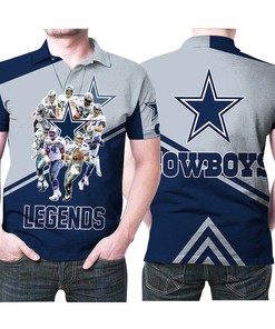 Dallas Cowboys Legends Champion NFL American Football Team Logo Athleisure Polo Shirt