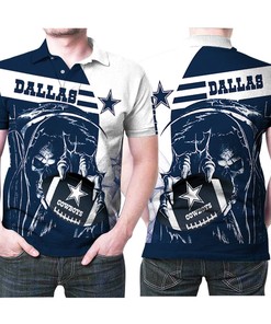 Dallas Cowboys National Football League Punisher Logo Team 3D Printed Polo Shirt for NFL Lovers