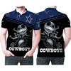 Dallas Cowboys Nfl Fan Polo Shirt with Team Logo Jack Skellington and All Over Print Design