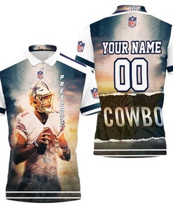 Dallas Cowboys Personalized 3D All Over Print Polo Shirt with Dak Prescott 4 Signature