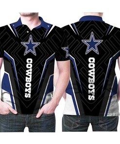 Dallas Cowboys Star Logo Football All Over 3D Design Polo Shirt for Cowboys Fans
