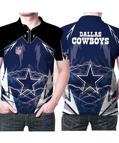 Dallas Cowboys Star Logo Football All Over 3D Design Polo Shirt for NFL Enthusiasts