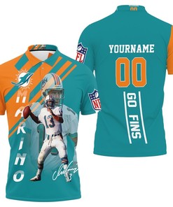 Dan Marino Miami Dolphins Personalized 3D Polo Shirt with All Over Print Design and Athleisure