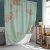 Dandelion Graphic Shower Curtain | Orange Blue Floral Pattern | Fabric Bathroom Curtain & Mat | Home Bathroom Set Decor