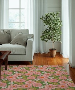 Danish Pastel Room Decor - Personalized 1970s Style Area Rug with Vintage 70s Feel