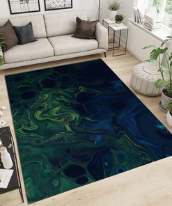 Dark Green Spot Gradient Personality Kids Rugs - Indoor Non-Slip Area Rugs for Personalized Study Dining Room Décor