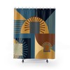 Dark Teal Mid Century Modern Shower Curtain | Retro Bathroom Decor | Apartment Bathroom