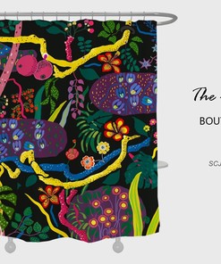 Darkness Forest Flower Garden Boho Shower Curtain with Customizable Sizes