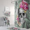Day Of The Dead Sugar Skull Floral Shower Curtain Set