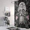 Day Of The Dead Sugar Skull Floral Shower Curtain Set in Various Colors