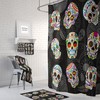 Day of the Dead Skull Shower Curtain with Gothic Bathroom Decor