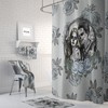 Day of the Dead Skull Shower Curtain with Love is Blue design and Roses