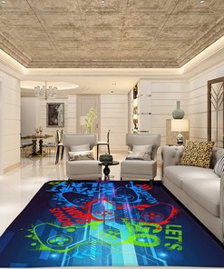 Decorative 3D Printed Gamer Area Rug - Add Style to Your Living Room and Bedroom Decor