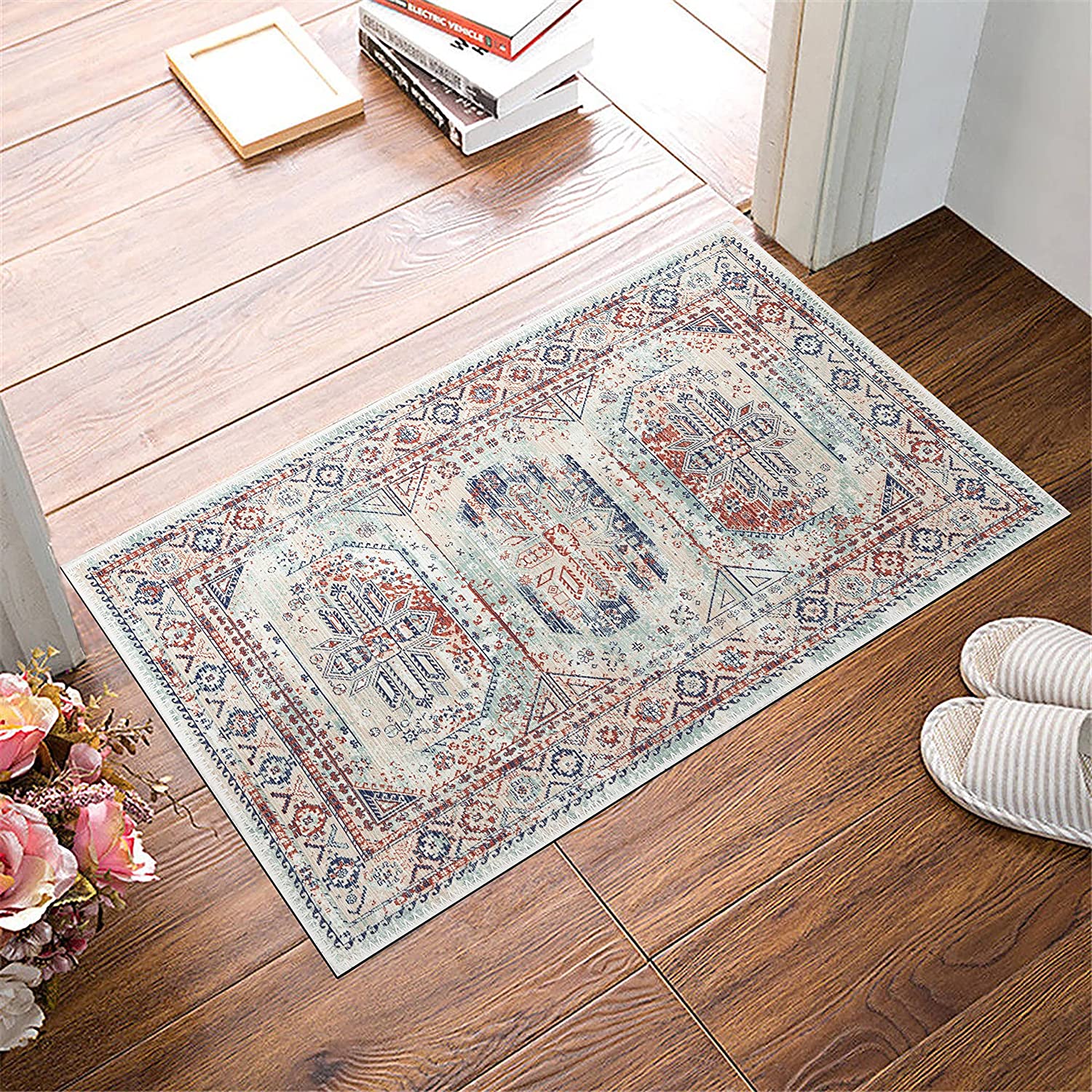 Decorative Black and White Vortex Area Rug - Creates a Mesmerizing 3D Illusion Effect - Image 3