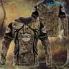 Deer Hunting Camo Texture All Over Print 3D Hoodie for Men Beer Lovers Gift
