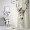 Deer and Bird Woodland Shower Curtain with Rustic Bath Set