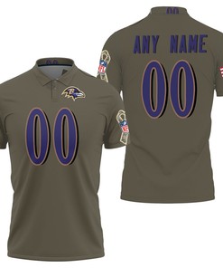 Deion Sanders Retired Player Olive Baltimore Ravens NFL Football 3D Designed Allover Polo Shirt