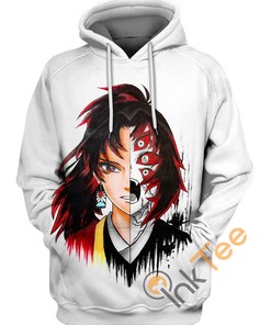 Demon Slayer Yoriichi Tsugikuni Kokushibo 3D Hoodie Design