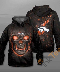 Denver Broncos Lava Skull 3D All-Over Print Hoodie