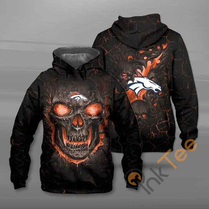 Denver Broncos Lava Skull 3D All-Over Print Hoodie