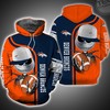 Denver Broncos and Jack Skellington 3D Hoodie in All Over Print Design