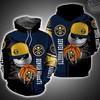 Denver Nuggets and Jack Skellington 3D Hoodie in All Over Print Design